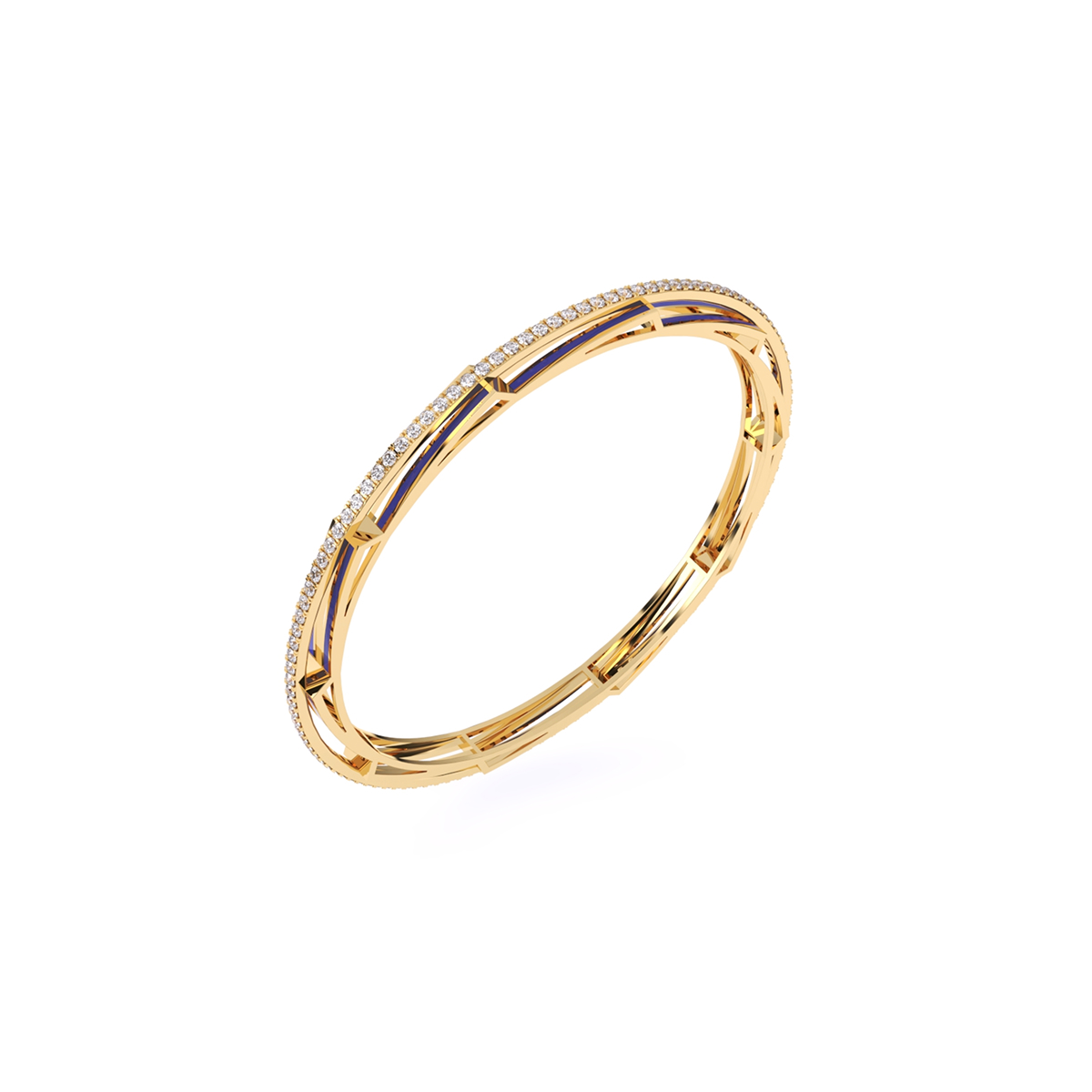 Glamorous Pave Round Diamond Bangle